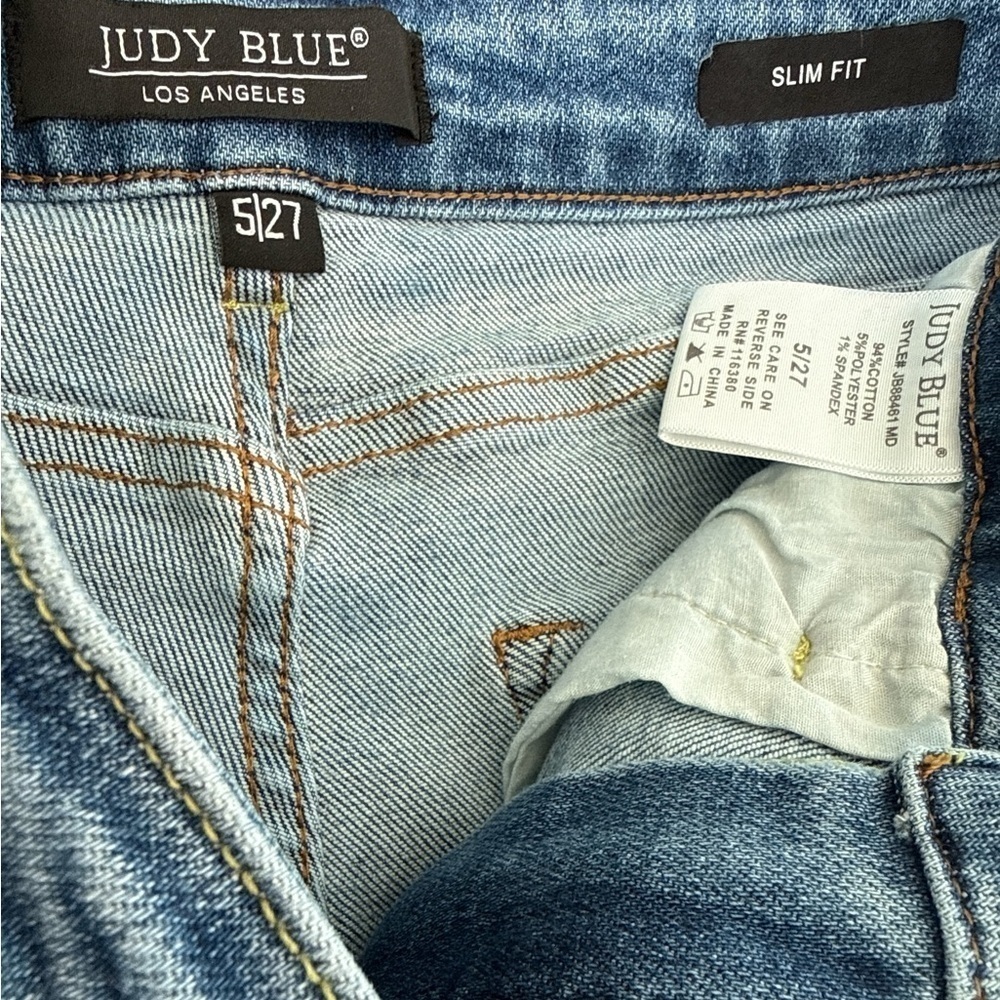 Judy Blue Serenity Fray Detail Slim Fit Jeans - Picture 5 of 5